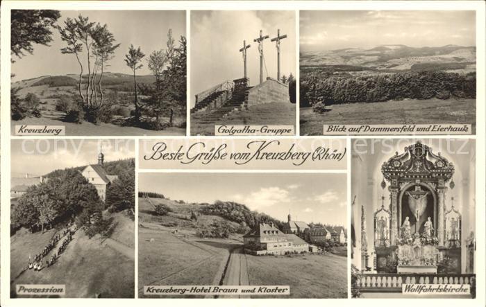 Kreuzberg Rhoen Golgatha Gruppe Dammersfeld und Eierhauk Prozession Kreuzberg Ho