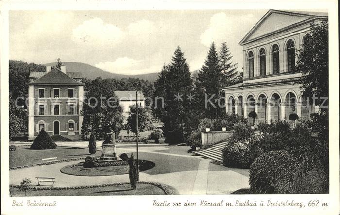 Bad Brueckenau Kursaal mit Badbau und Dreistelzberg