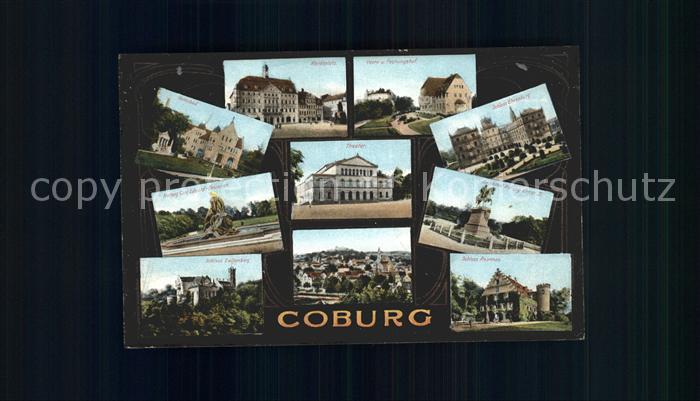 Coburg Bayern Volksbad Marktplatz Veste Brunnen Theater Denkmal Herzog Ernst Sc