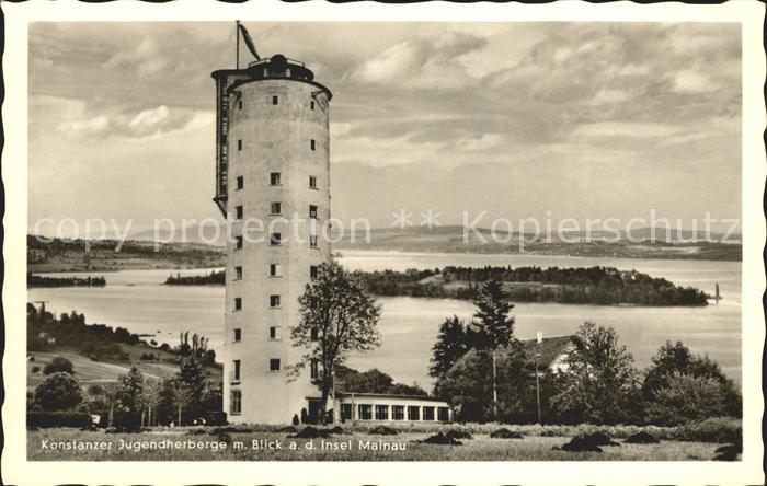 Konstanz Bodensee Konstanzer Jugendherberge mit Blick zur Insel Mainau