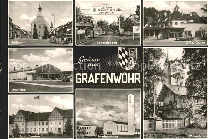 Grafenwoehr Rathaus Lagerkino US Head Quarters Lagereingang Friedenskirche Offz