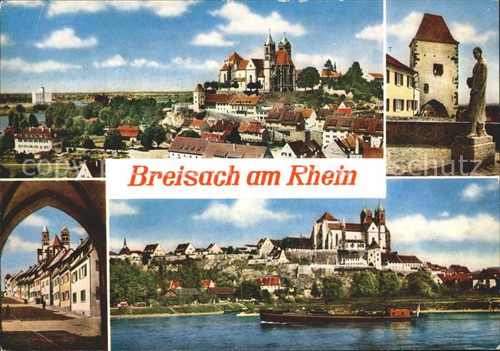 Breisach Rhein Stadtblick St Stephansmuenster Turm Strassenpartie