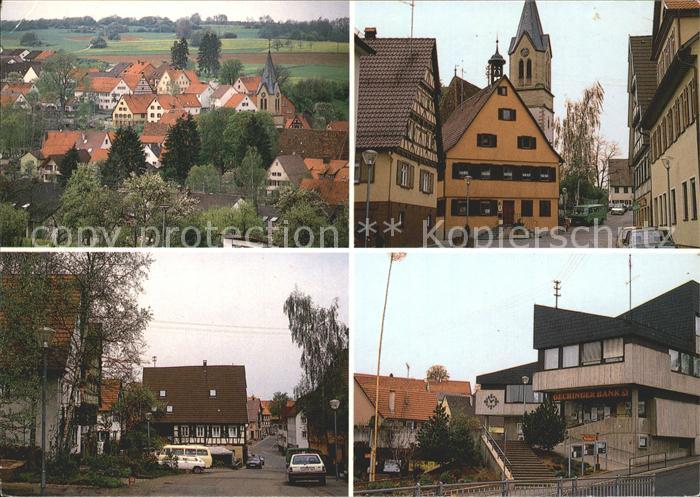 Gechingen Ortsblick Strassenpartien Kirche Gechinger Bank