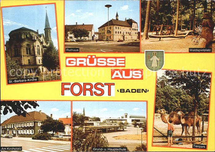 Forst Baden St Barbara Kirche Rathaus Waldspielplatz Kirchplatz Grund und Haupts