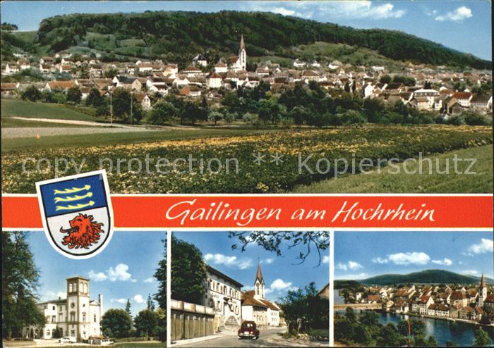 Gailingen Totalansicht Strassenpartien Hochrhein Bruecke