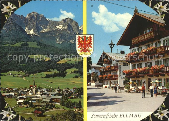 Ellmau Tirol mit Wildem Kaiser Dorfpartie