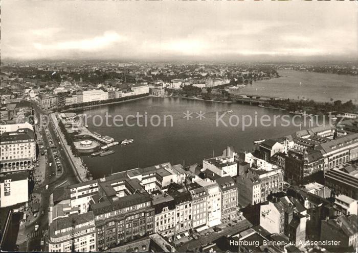 HAMBURG  CITY Binnenalster und Aussenalster Fliegeraufnahme