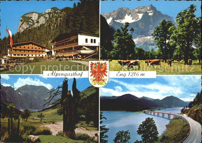 Eng Karwendel Alpencafe und Gasthof Eng am Gr Ahornboden Strassenbruecke