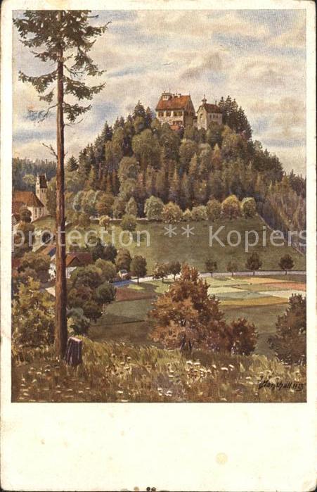 Ravensburg Wuerttemberg Schloss Waldburg Kuenstlerkarte