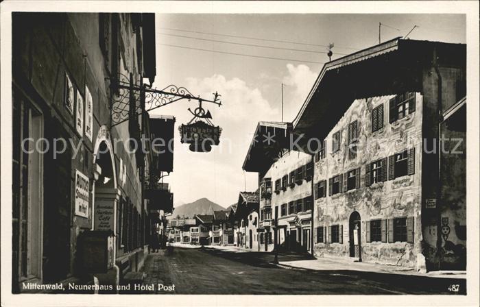 Mittenwald Bayern Neunerhaus und Hotel Post