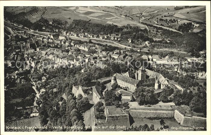 Kronach Oberfranken Veste Rosenberg mit Stadtblick Fliegeraufnahme
