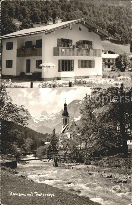 Ramsau Berchtesgaden mit Reiteralpe Kirche und Haus Paukner