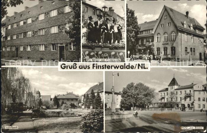Finsterwalde Maerchenhaus Saenger von Finsterwalde Postamt Schlosspark HOG Zur B