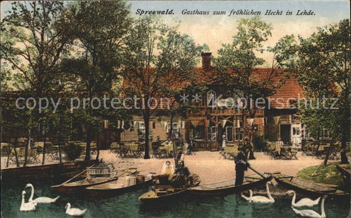 Lehde Gasthaus zum froehlichen Hecht Boote Schwaene