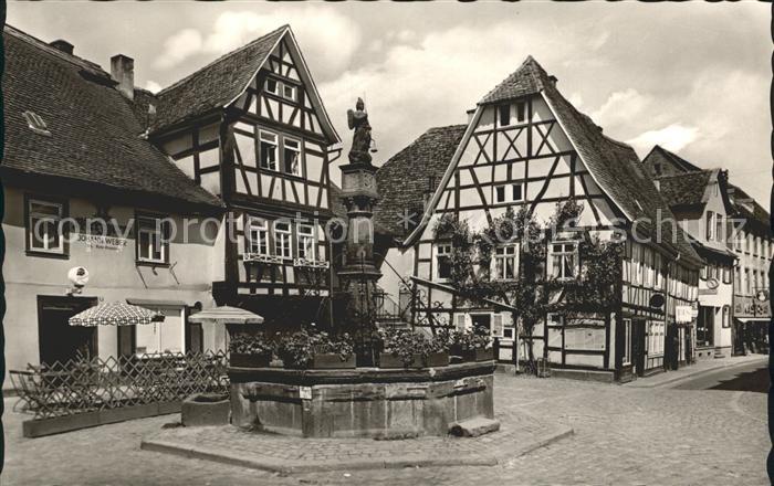 Michelstadt Marktbrunnen Fachwerkhaeuser