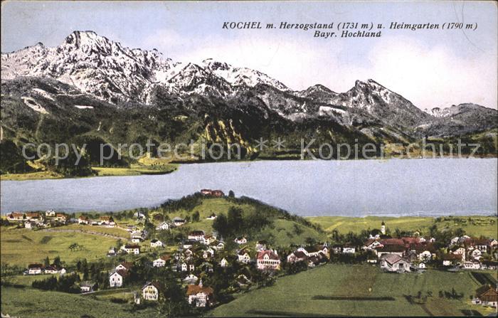 Kochel See Panorama mit Herzogstand und Heimgarten