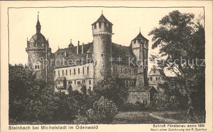 Steinbach Michelstadt Schloss Fuerstenau Zeichnung