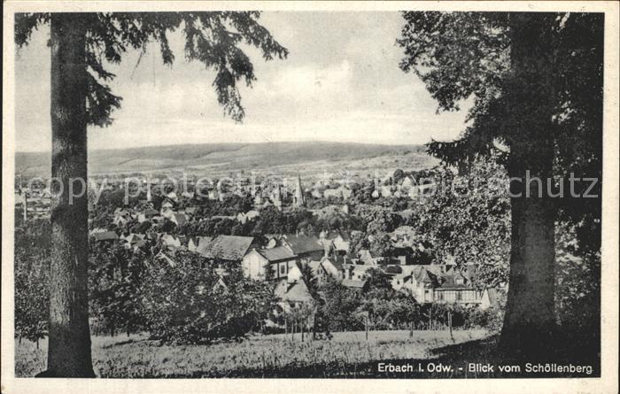 Erbach Odenwald Blick vom Schoellenberg