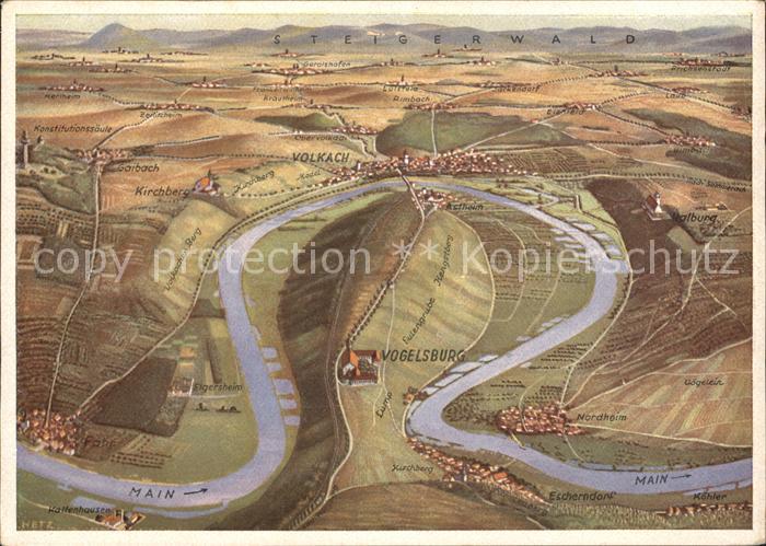 Volkach Mainschleife aus der Vogelperspektive