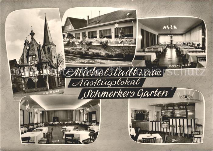 Michelstadt Rathaus Schmerkers Garten Blick auf Terrasse Nebenzimmer Saal Bar