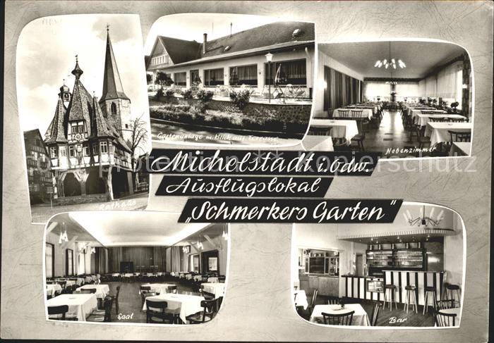 Michelstadt Rathaus Schmerkers Garten Blick auf Terrasse Nebenzimmer Saal Bar