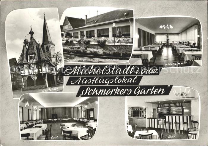 Michelstadt Rathaus Schmerkers Garten Blick auf Terrasse Nebenzimmer Saal Bar