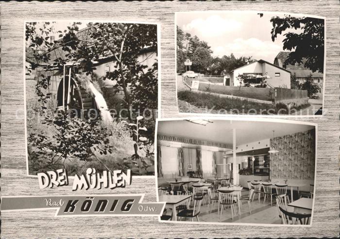 Bad Koenig Odenwald Cafe Drei Muehlen Gastraum Muehlrad