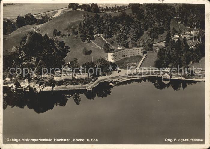 Kochel See Gebirgs Motorsportschule Hochland Fliegeraufnahme
