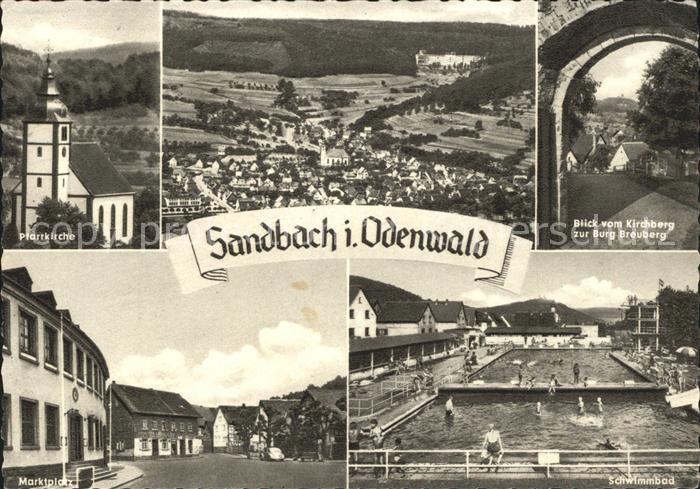 Sandbach Hessen Total Pfarrkirche Burg Breuberg Marktplatz Schwimmbad