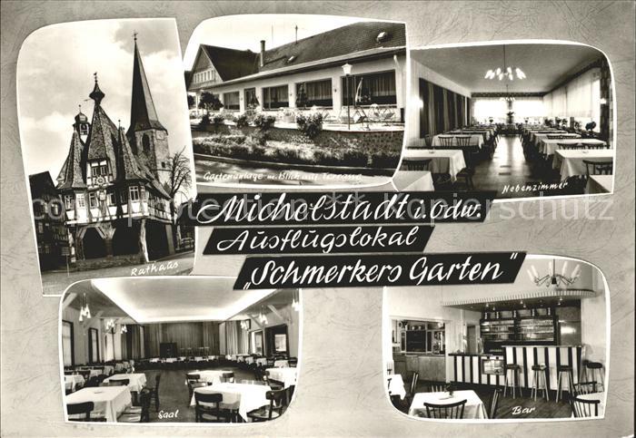 Michelstadt Rathaus Gaststaette Schmerkers Garten Nebenzimmer Saal Bar