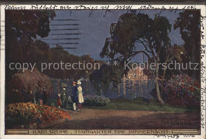Karlsruhe Stadtgarten Sommernacht