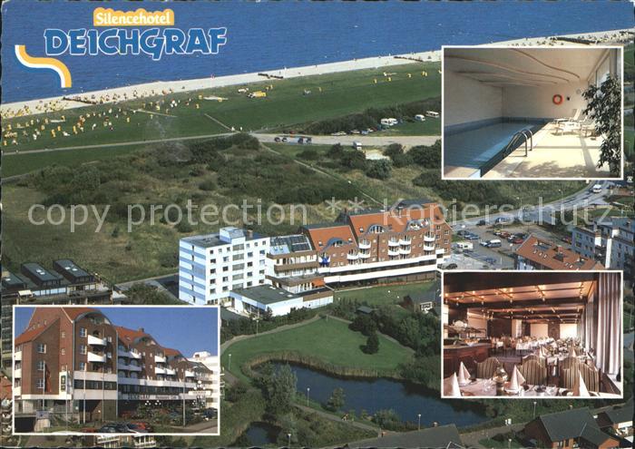 Cuxhaven Nordseebad Fliegeraufnahme Silencehotel Deichgraf