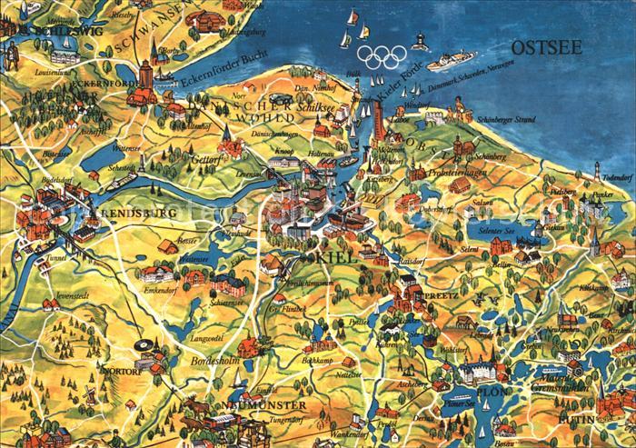 KIEL  CITY Landkarte Ostseekueste