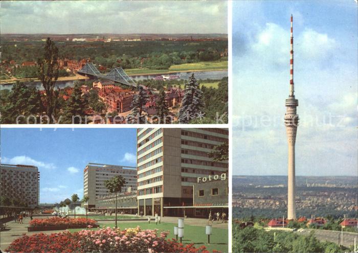 DRESDEN Elbe Loeschwitzhoehe Prager Strasse Fernsehturm