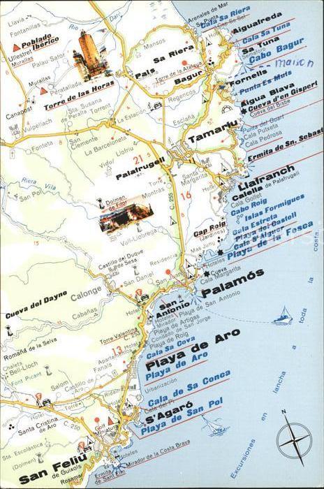 Costa Brava Landkarte