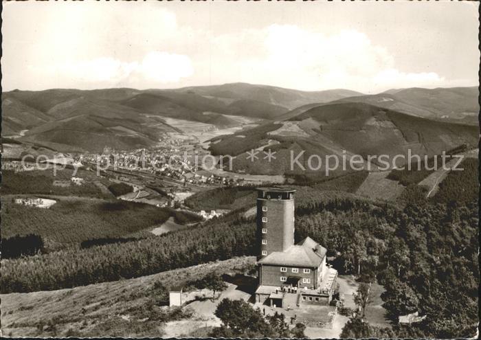 Hohe Bracht Fliegeraufnahme Aussichtsturm