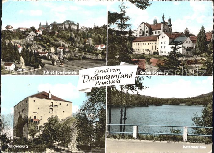 Saldenburg Schloss Fuerstenstein und Engelburg Rothauer See