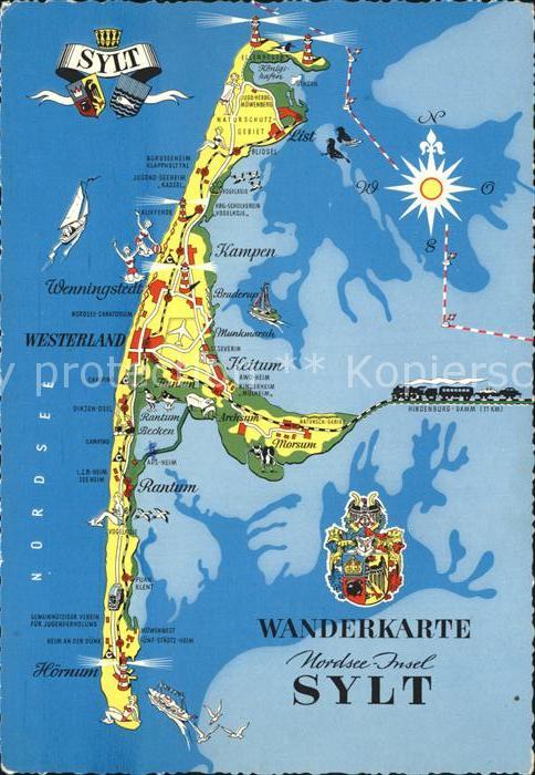 SYLT Insel Schleswig-Holstein Wanderkarte