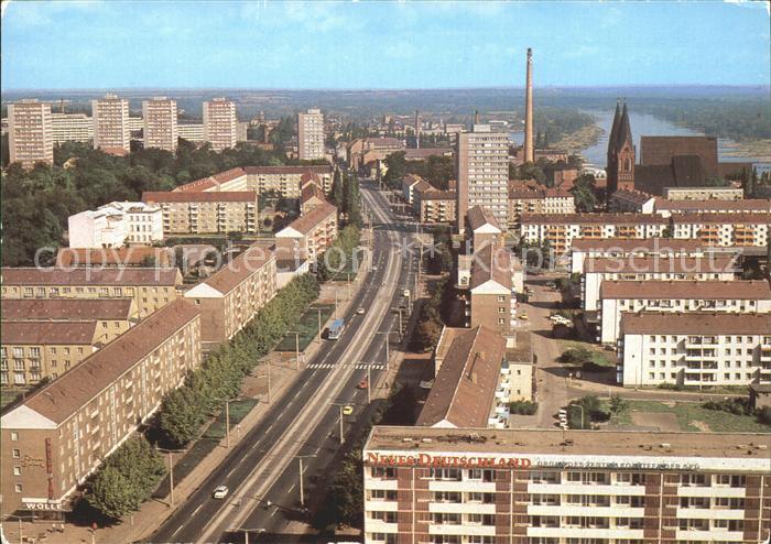Frankfurt Oder Blick vom Hochhaus auf Karl-Marx-Strasse