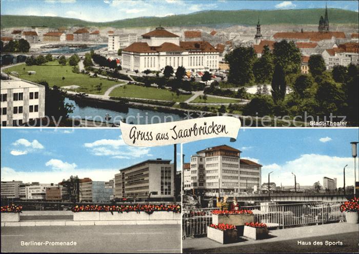 SAARBRueCKEN Saarland Stadt-Theater Berliner-Promenade Haus des Sports