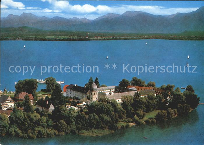 Fraueninsel Chiemsee Fliegeraufnahme Abtei Frauenwoerth