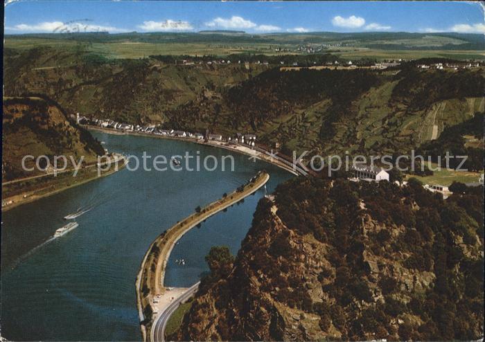 St Goar Rheintal an der Loreley Fliegeraufnahme