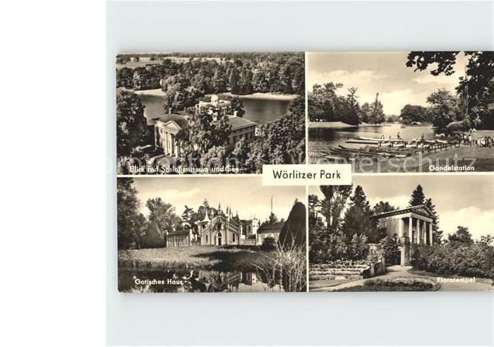Woerlitz Woerlitzer Park Gondelstation Floratempel Gotische Haus