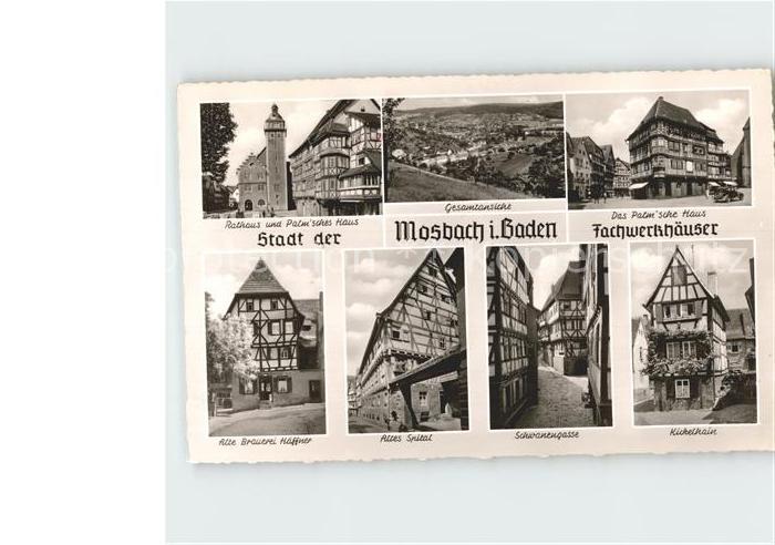 Mosbach Baden Rathaus Palmsches Haus Alte Brauerei Haeffner altes Spital