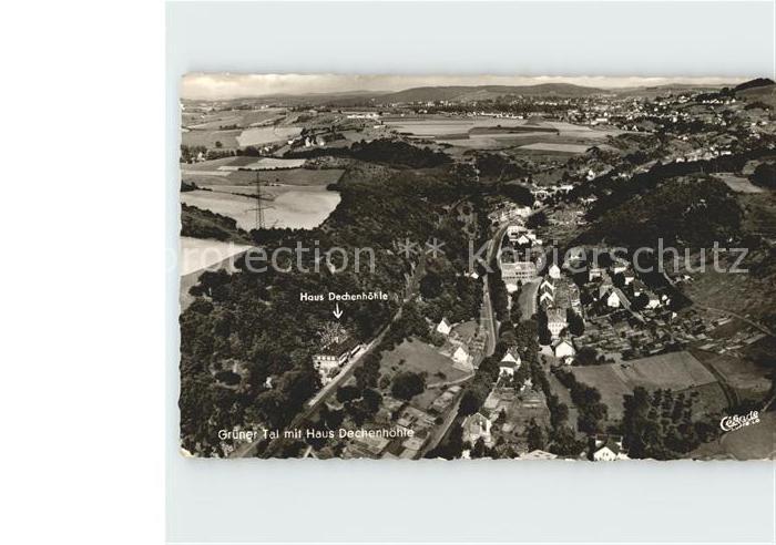 Iserlohn Fliegeraufnahme Gruener Tal Haus Dechenhoehle Fliegeraufnahme