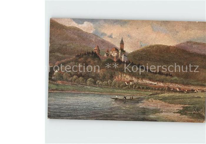 Zwingenberg Baden Neckar Schloss Kuenstlerkarte