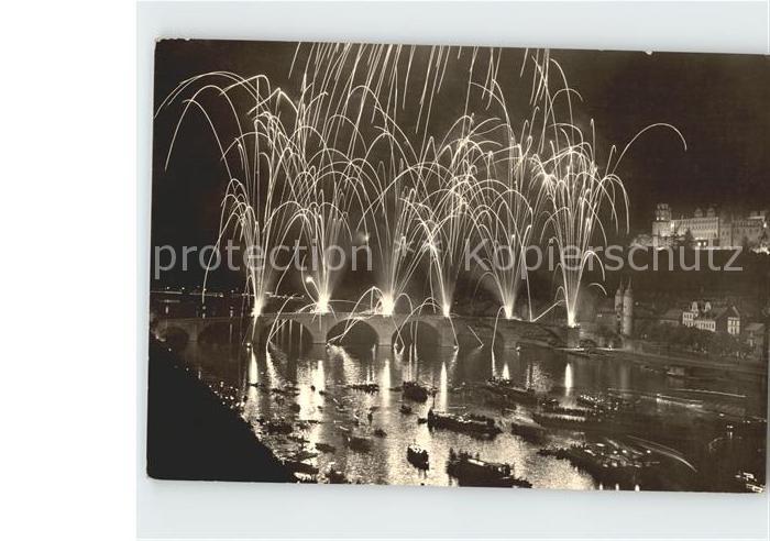 Heidelberg Neckar Schloss Brueckenbeleuchtung
