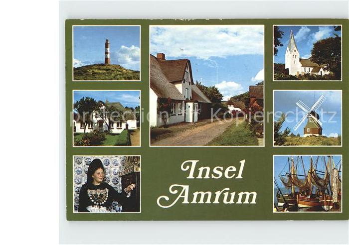 Amrum Windmuehle Tracht Leuchtturm Kirche