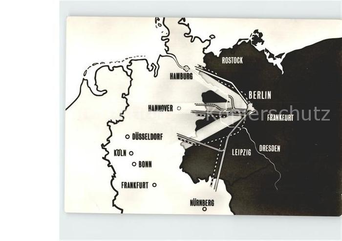 BERLIN  CITY Verbindungslinien Frankfurt Dresden Duesseldorf