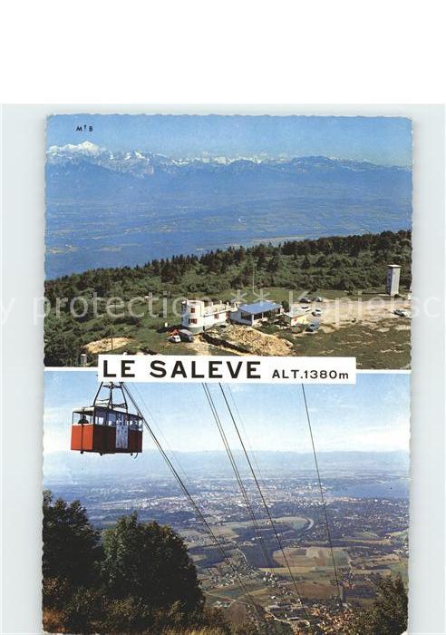Saleve Fliegeraufnahme Restaurant Observatoire Luftseilbahn